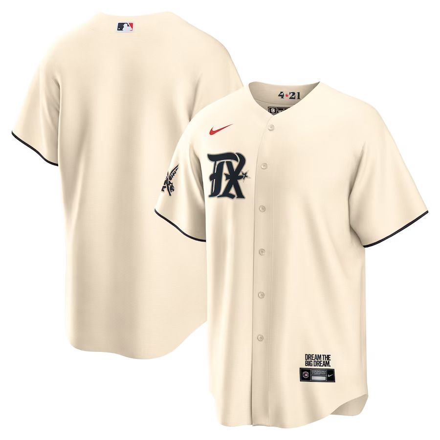 Men Texas Rangers Nike Cream 2023 City Connect Replica MLB Jersey